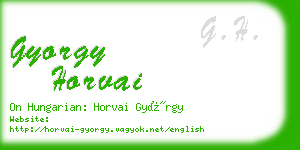 gyorgy horvai business card